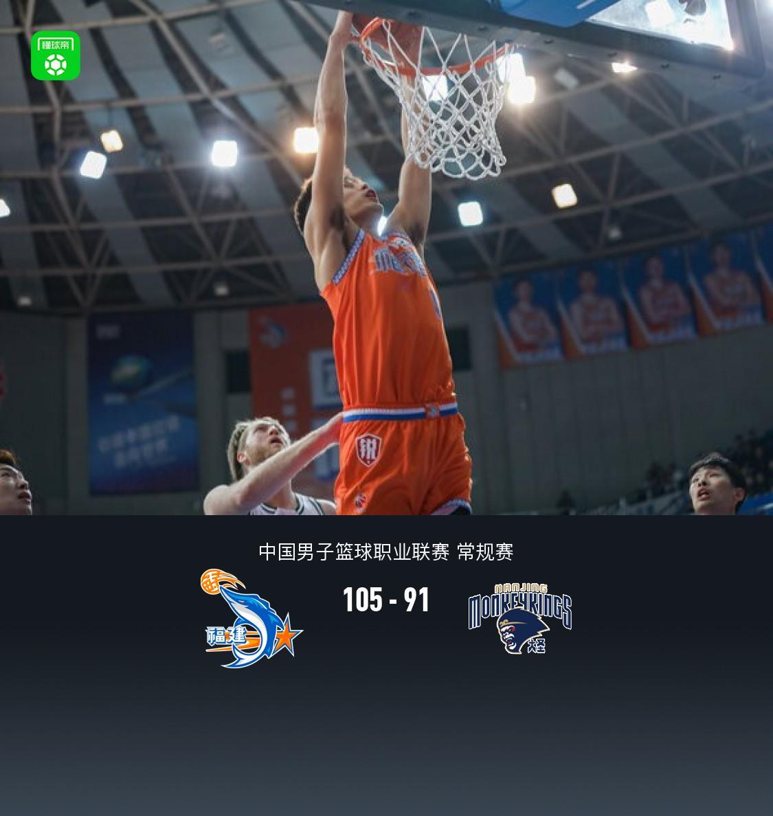 完美世界对战平台-福建105-91力克同曦，邹阳21分4板2助，郭昊文26分